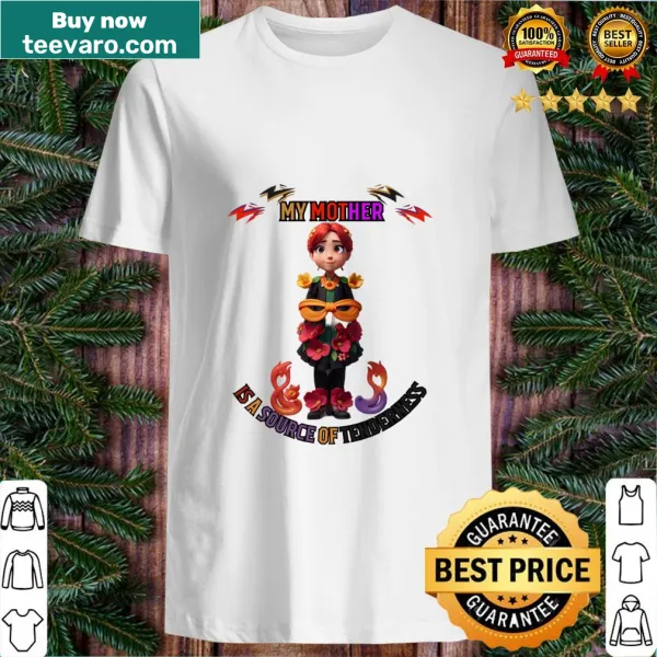 Fitted t-shirt with 'Best Mom' text and illustrations