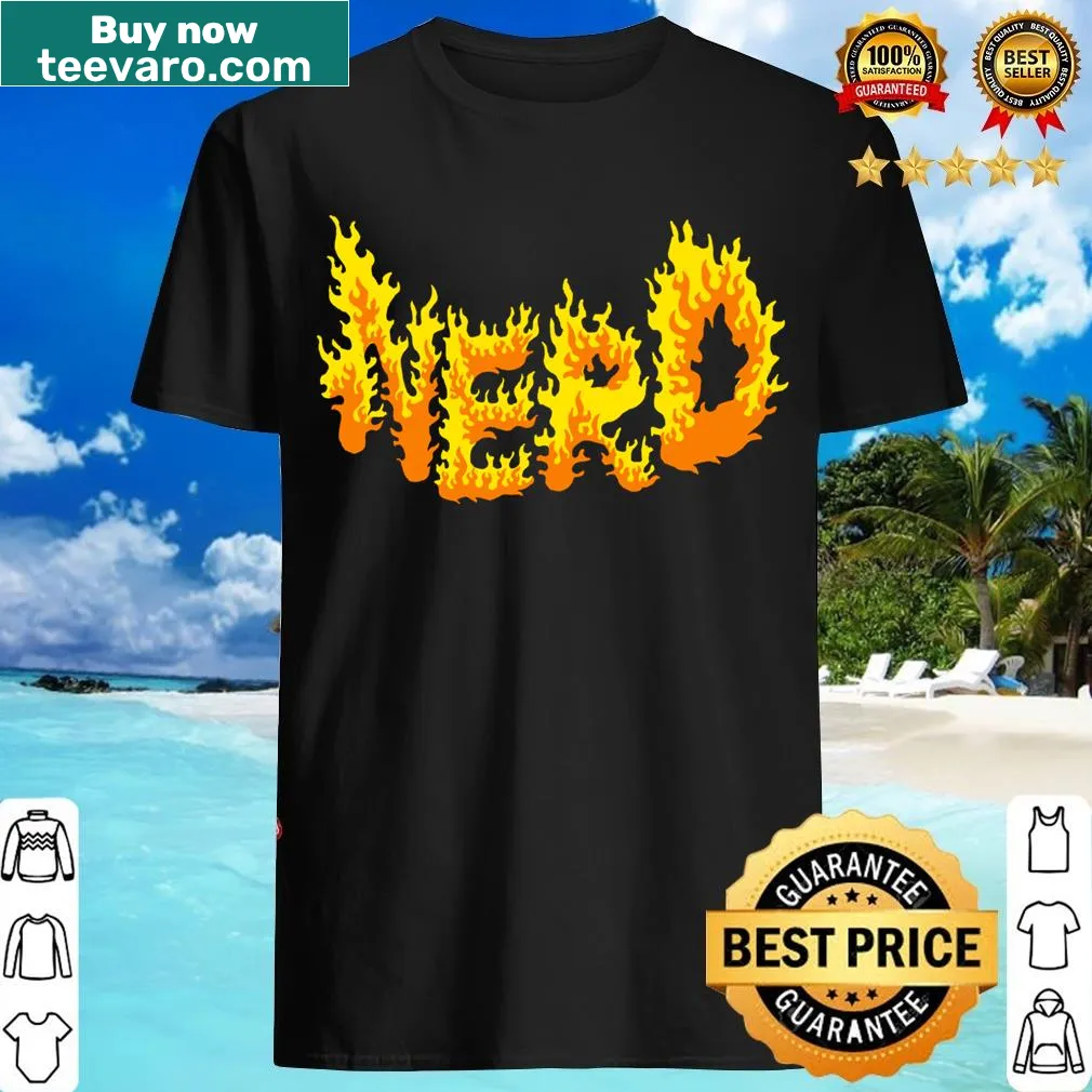 Funny T-shirt with 'Fire Nerds' text for students — on a men's t-shirt