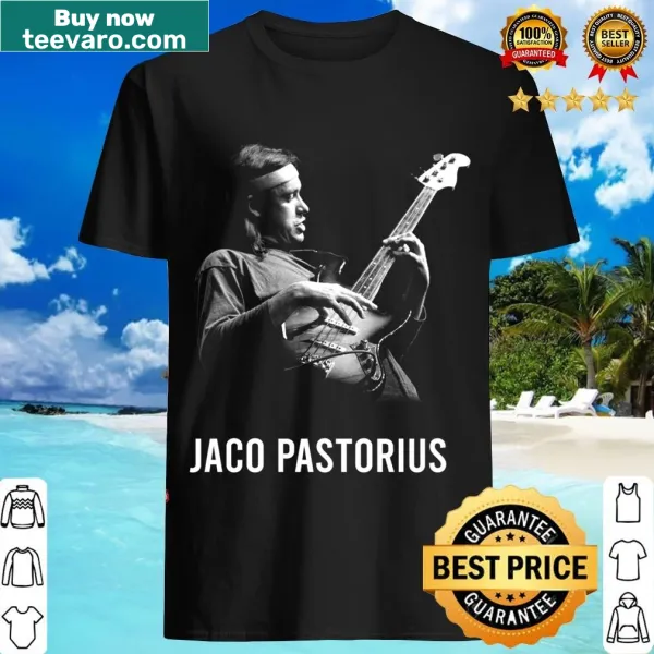Bold typography tee featuring Jaco Pastorius for music enthusiasts