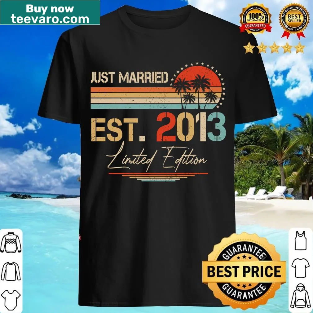Typography design celebrating 10 years of marriage on a t-shirt. — on a men's t-shirt