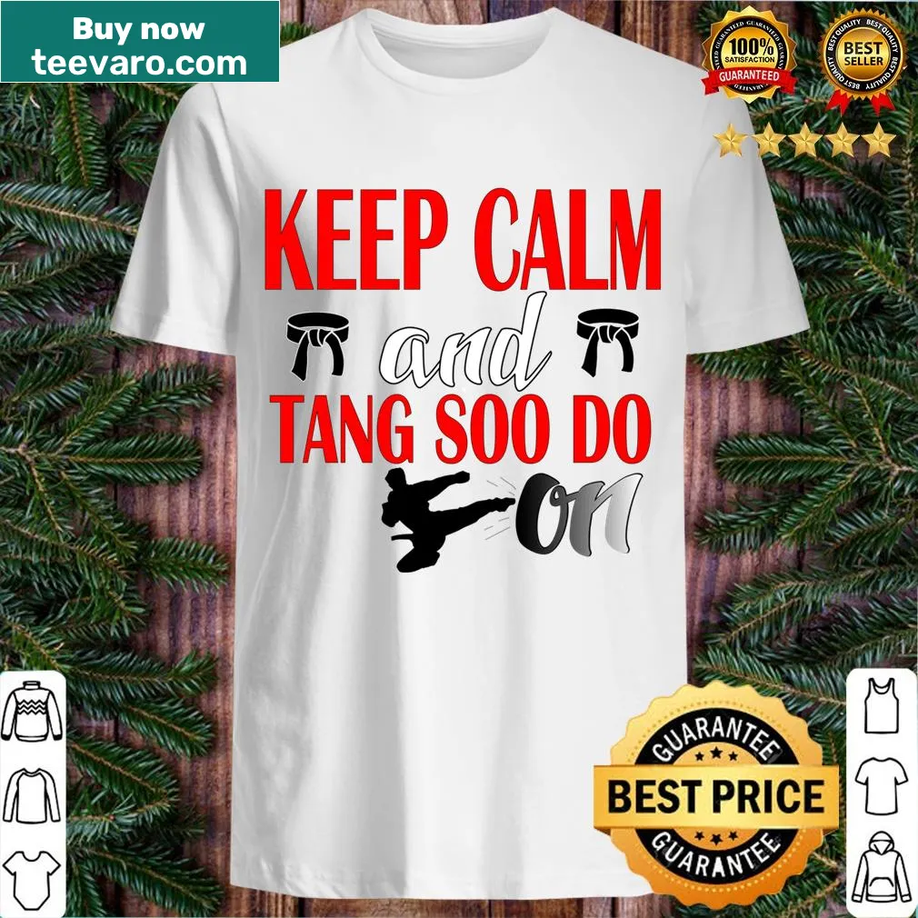 Motivational Tang Soo Do tee with inspirational slogan for fighters — on a men's t-shirt
