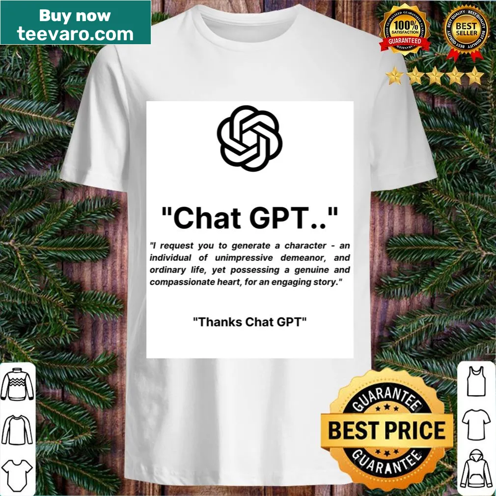 Graphic text t-shirt inspired by space exploration and AI humor — on a men's t-shirt
