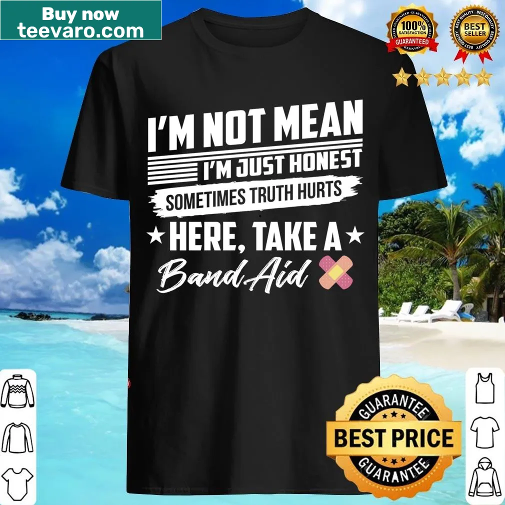 Sarcastic T-shirt with bold text saying I'm Not Mean. — on a men's t-shirt