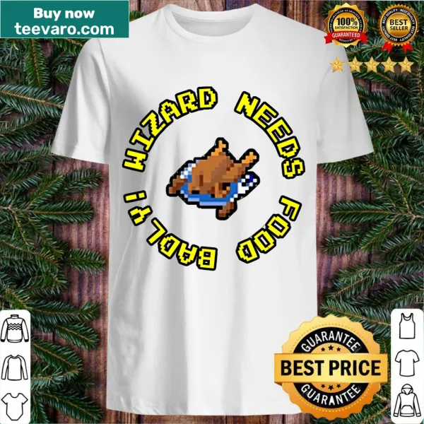 T-shirt with 'Wizard Needs Food Badly' from Gauntlet arcade game