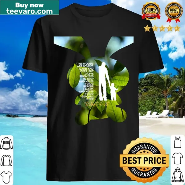 T-shirt featuring a quote from Robert Frost about life's journey