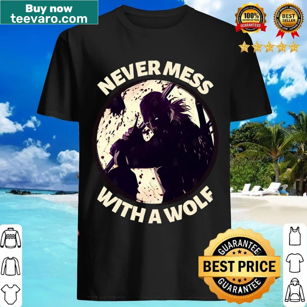 Bold wolf graphic T-shirt with a strong message — on a men's t-shirt