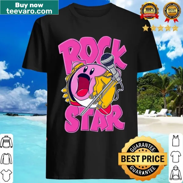 Illustrative design of a rock star on a T-shirt, emphasizing music culture.