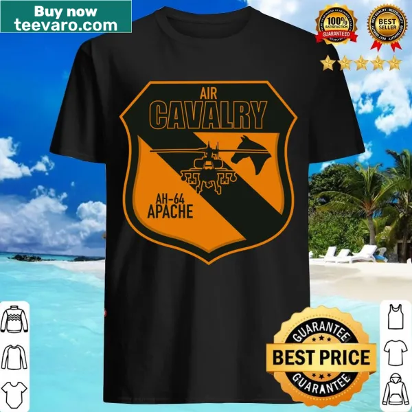 T-shirt featuring a graphic of the Ah64 Apache helicopter