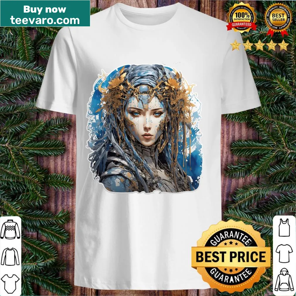 Whimsical illustration T-shirt featuring Astra Lyra, the celestial nomad — on a men's t-shirt