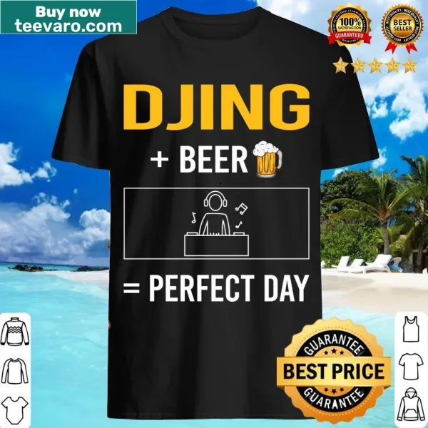 Illustrative DJ and beer-themed T-shirt for music lovers