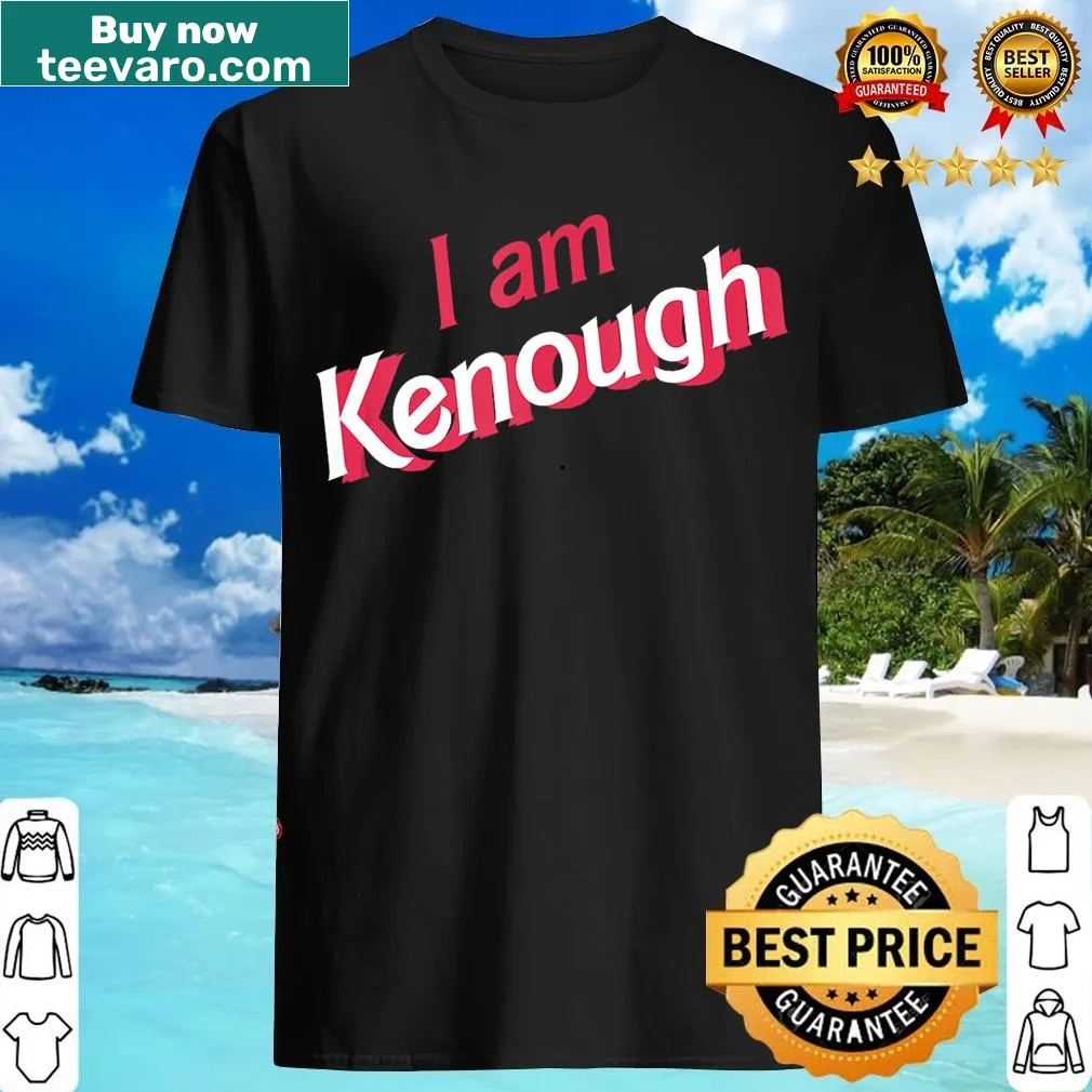 Funny text graphic reading I Am Kenough for men T-shirt — on a men's t-shirt