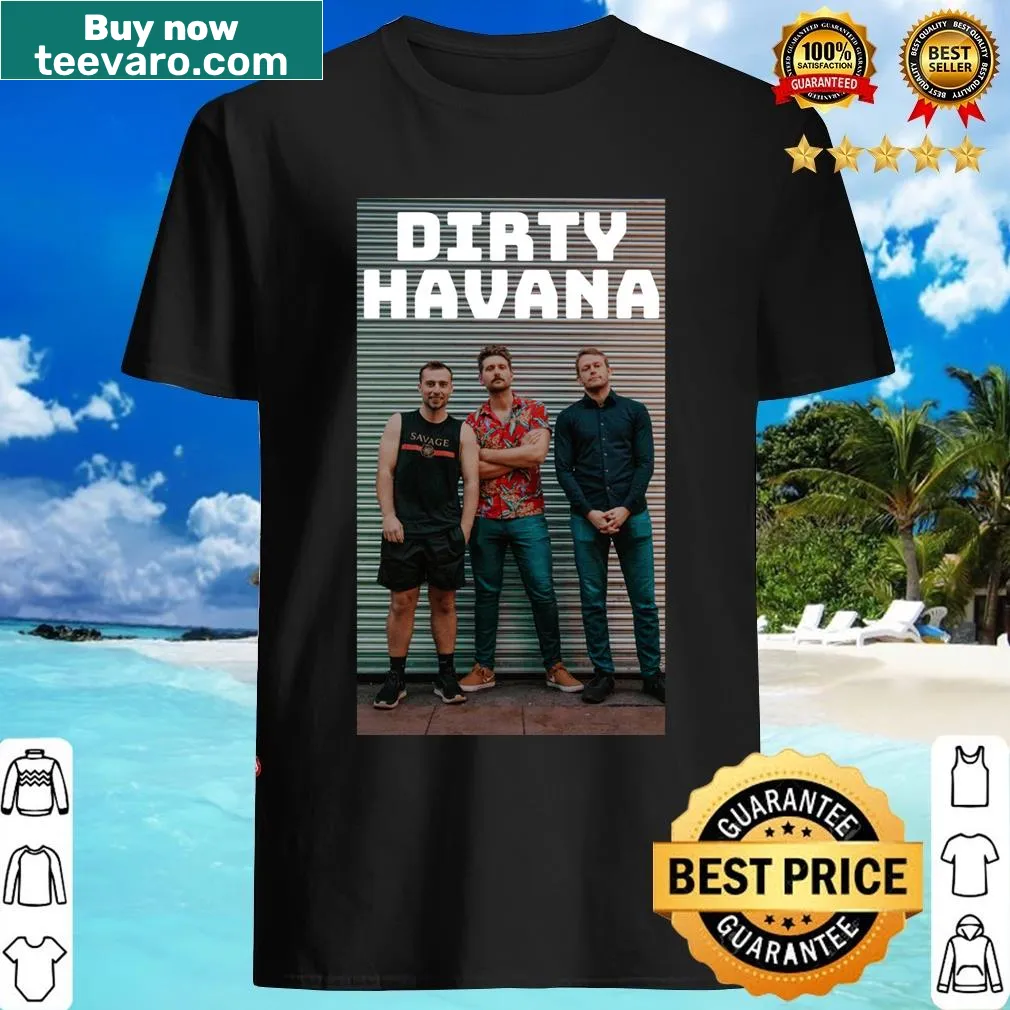 Witty T-shirt featuring humorous typography play on the name Havana. — on a men's t-shirt