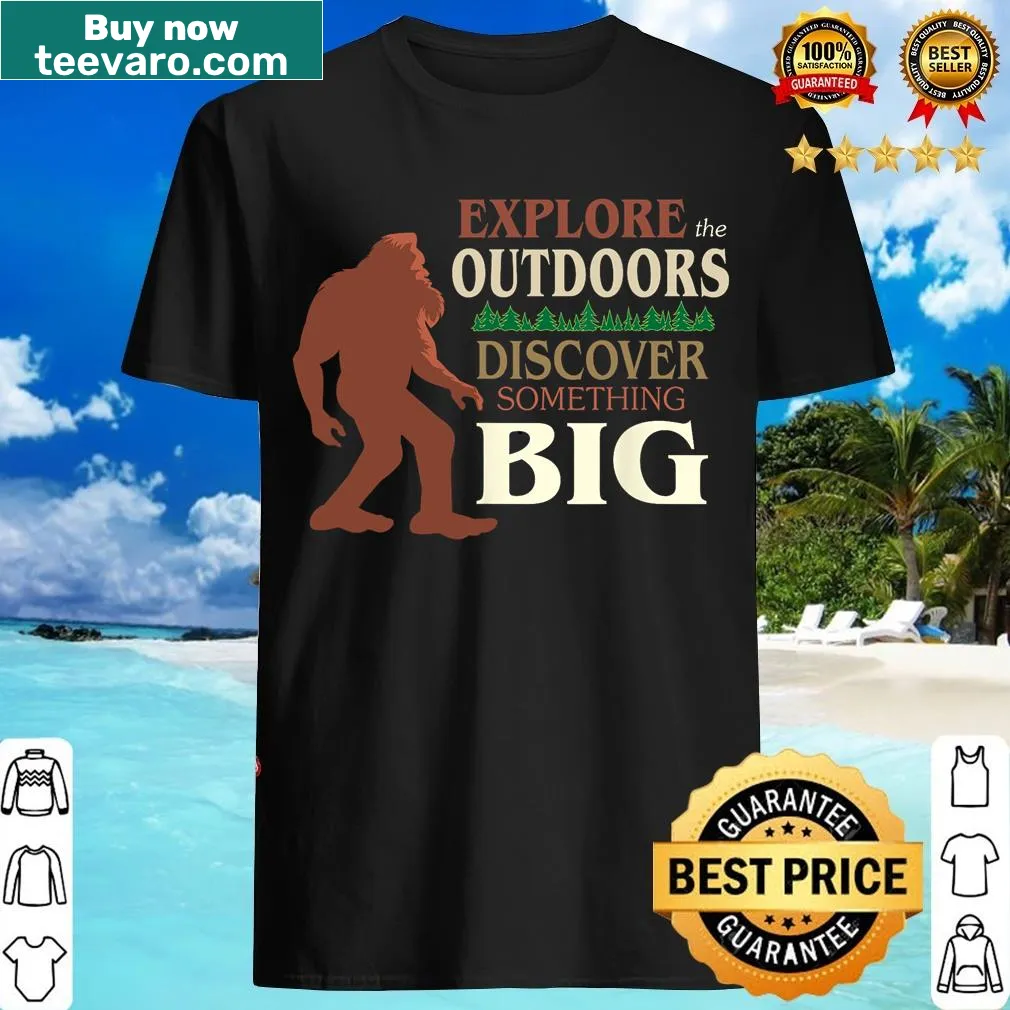 Humorous explorer graphic on a T-shirt for outdoor enthusiasts — on a men's t-shirt