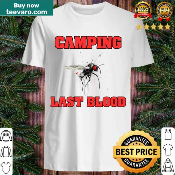 Humorous camping-themed T-shirt with a light-hearted graphic