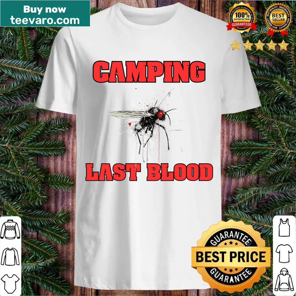 Humorous camping-themed T-shirt with a light-hearted graphic — on a men's t-shirt
