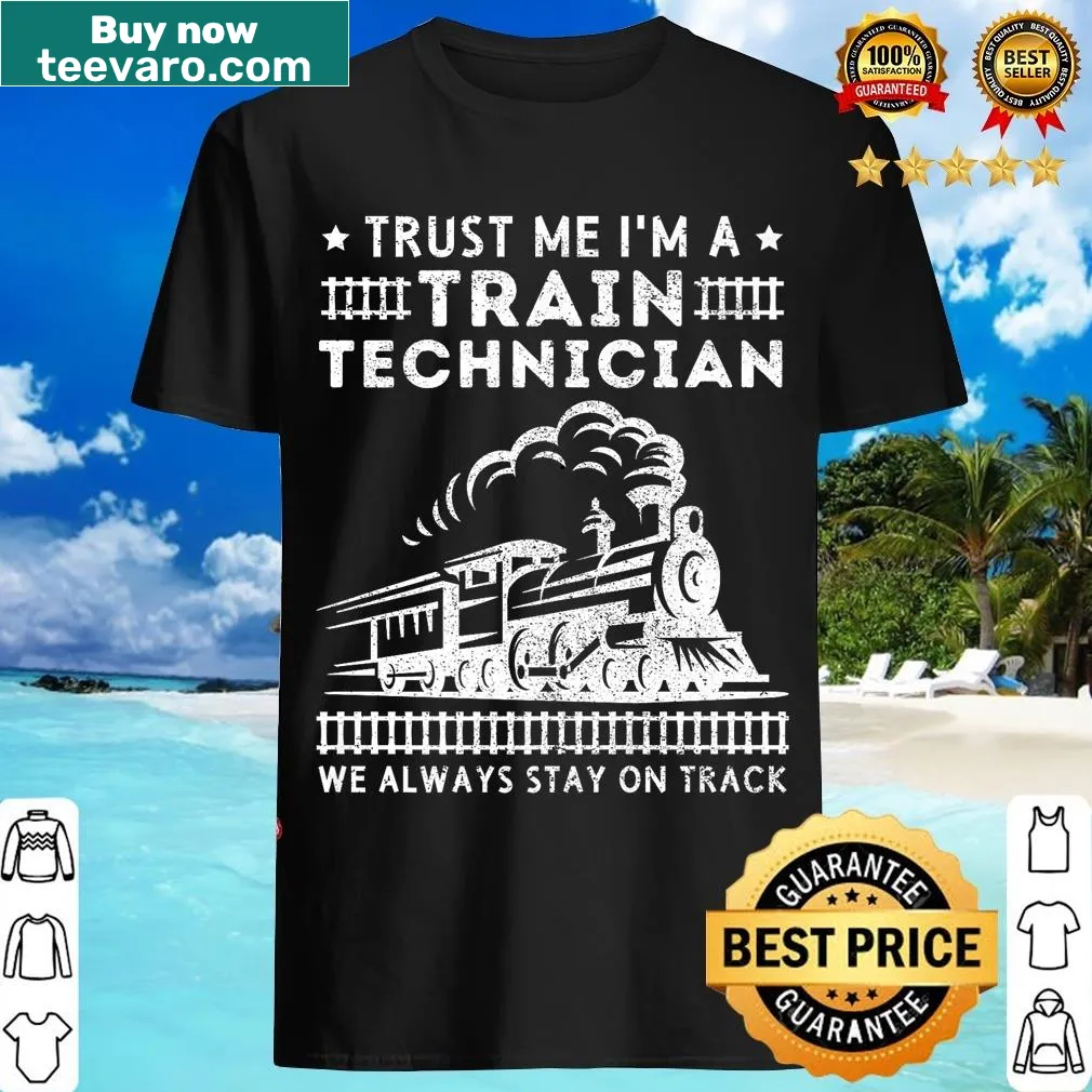 Funny t-shirt for train control technicians and railway workers — on a men's t-shirt