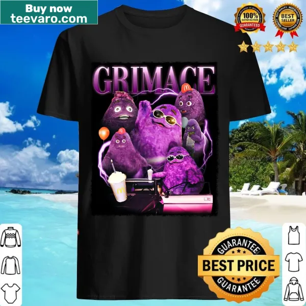 Retro t-shirt featuring Grimace in Y2K style design.
