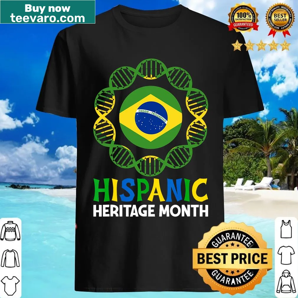 Hispanic Heritage Month design featuring Brazil's DNA on a T-shirt — on a men's t-shirt