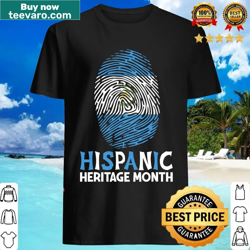 Guatemala fingerprint DNA graphic on Hispanic Heritage Month t-shirt — on a men's t-shirt