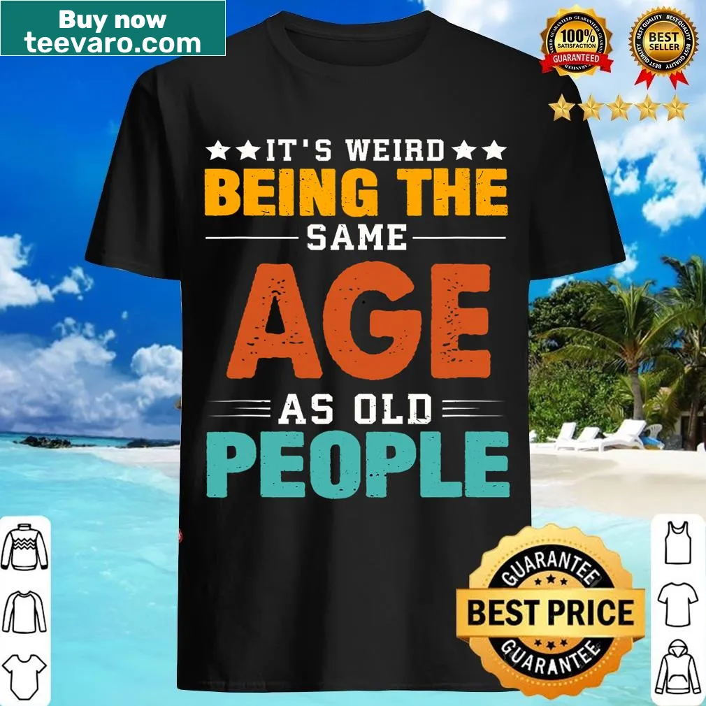Retro humorous T-shirt about age with saying — on a men's t-shirt