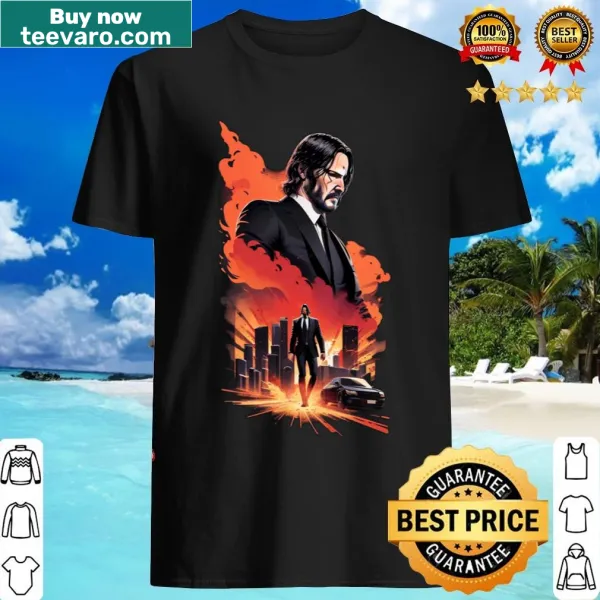 Dynamic t-shirt featuring John Wick on a mission graphic