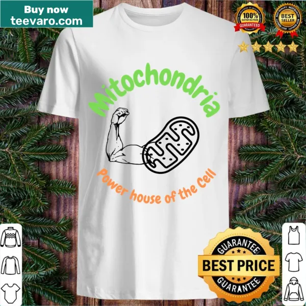 Typography design T-shirt celebrating mitochondria as the power house of the cell
