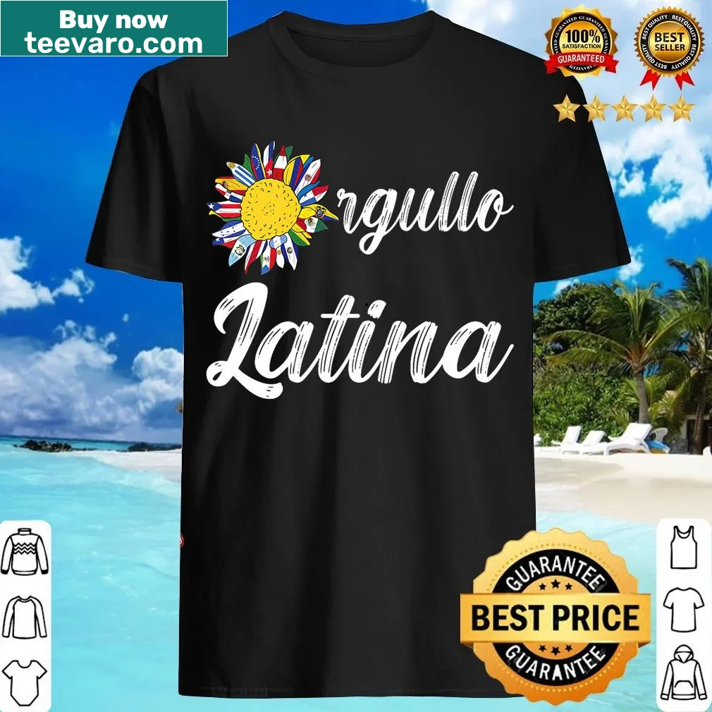 Proud Latin Pride typography on Hispanic Heritage Month t-shirt — on a men's t-shirt