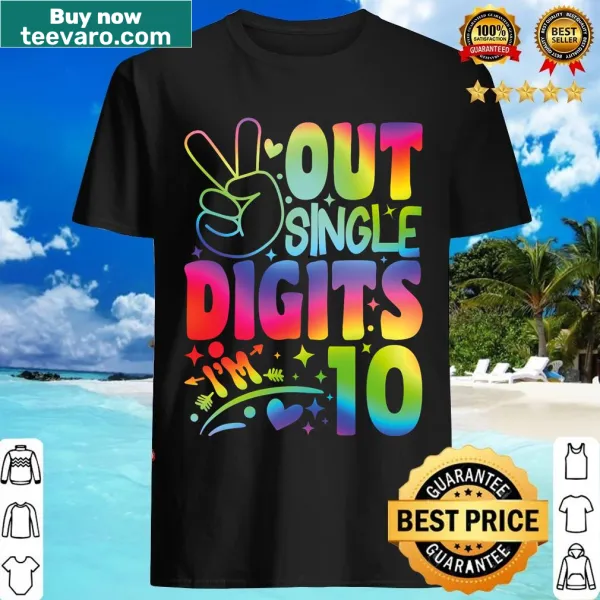 Birthday t-shirt with the phrase I'm 10 and festive design