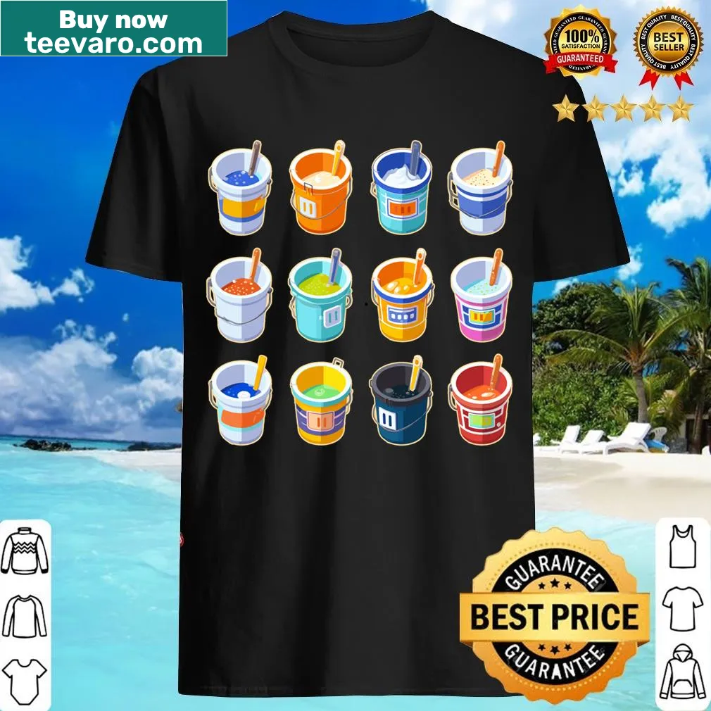 Cute isometric buckets illustration on a travel-themed T-shirt — on a men's t-shirt