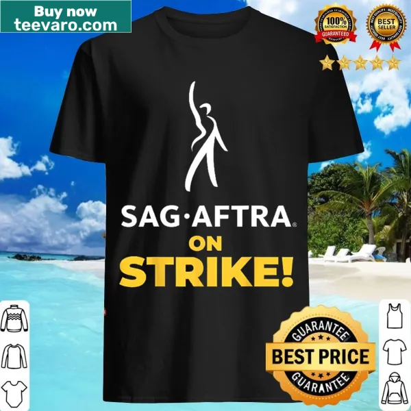 Bold typography t-shirt supporting SAG-AFTRA on strike