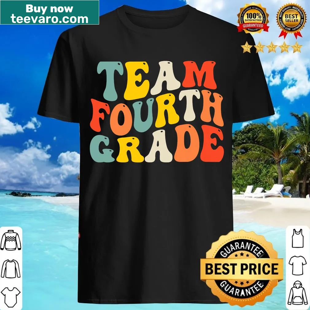 Vintage Team Fourth Grade T-shirt for teachers and kids — on a men's t-shirt