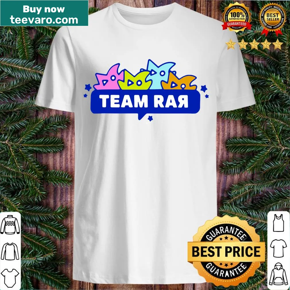 Cartoon monster design for Team Rar fans on a T-shirt — on a men's t-shirt