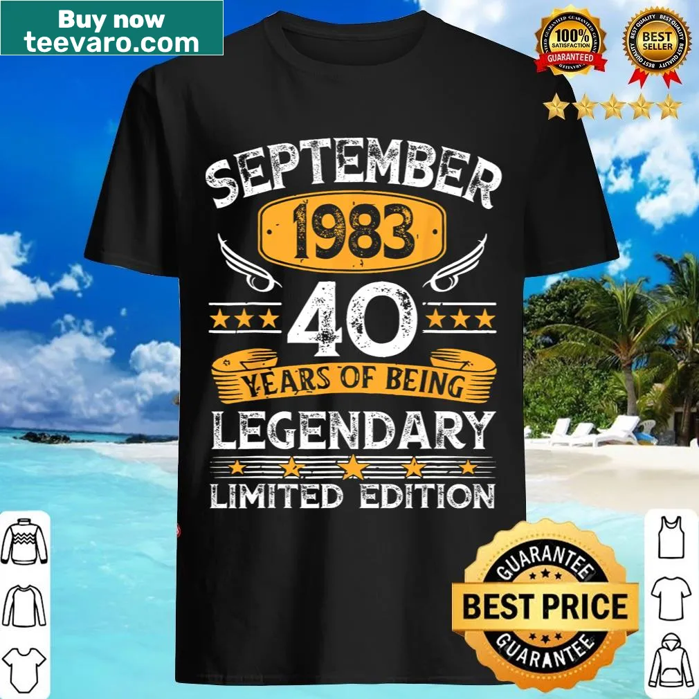 Vintage T-shirt for 40th birthday celebration, born 1983 — on a men's t-shirt