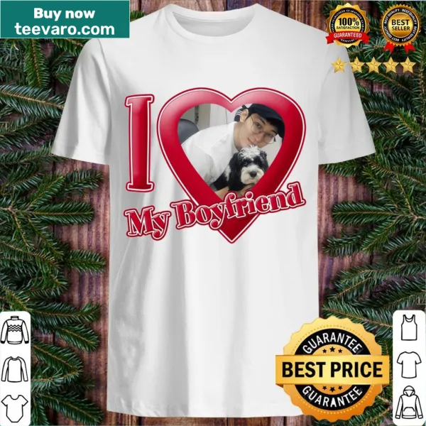 Funny t-shirt declaring love for boyfriend with playful text