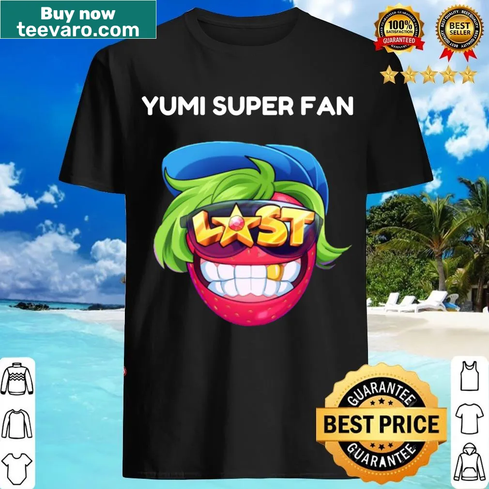 Text-based T-shirt celebrating Yumi fandom — on a men's t-shirt