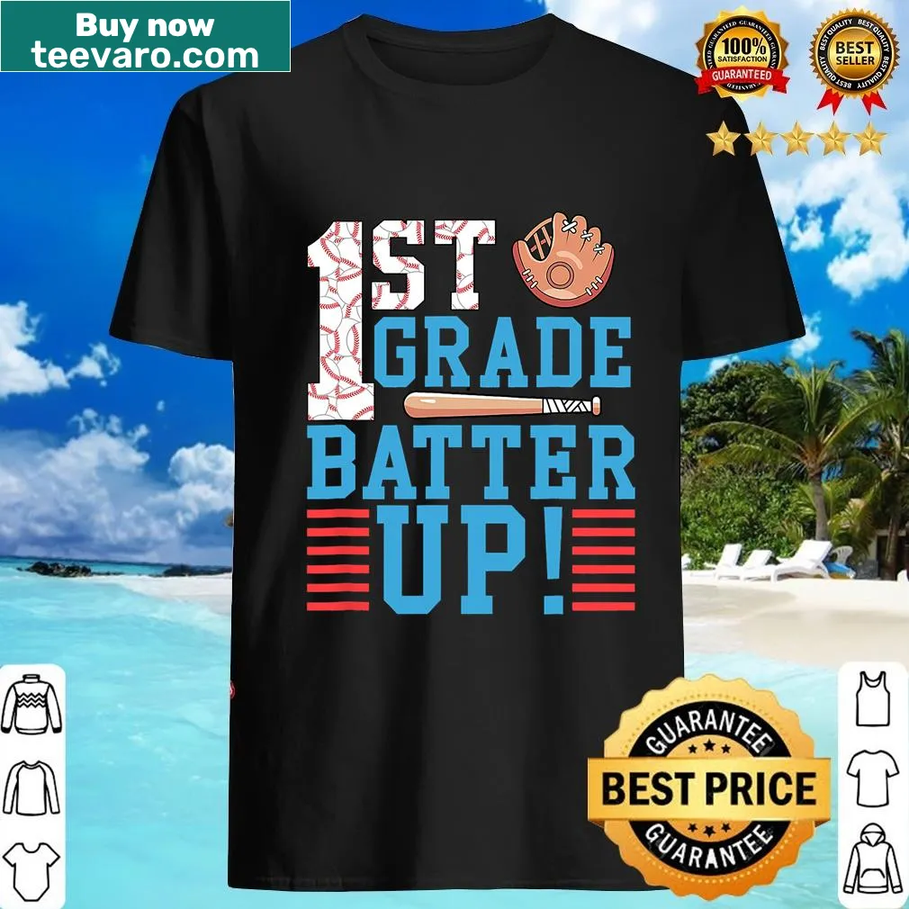 Illustrative baseball-themed t-shirt for 1st graders — on a men's t-shirt