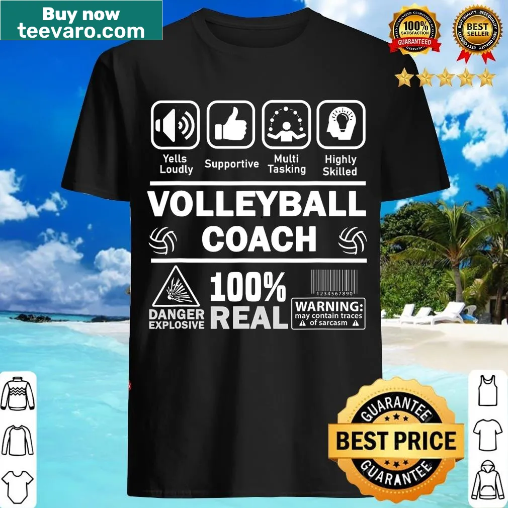 T-shirt with 'Best Volleyball Coach' text in bold typography — on a men's t-shirt