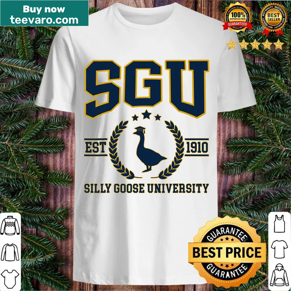 Funny goose graphic T-shirt with humorous saying — on a men's t-shirt