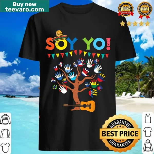 Illustrated tree design with 'Soy Yo' text celebrating Hispanic heritage.
