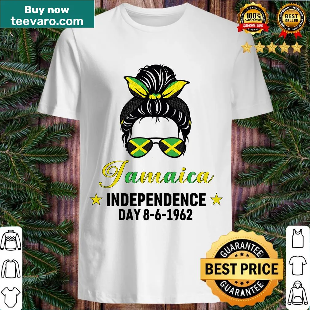 Proud text design commemorating Jamaica Independence Day 2023. — on a men's t-shirt