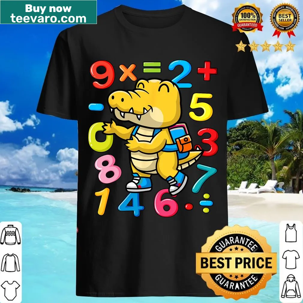 Funny maths-themed t-shirt for kids with numbers and playful text — on a men's t-shirt