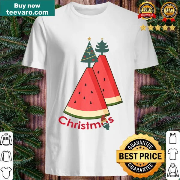 T-shirt with a watermelon Christmas tree design for summer celebrations