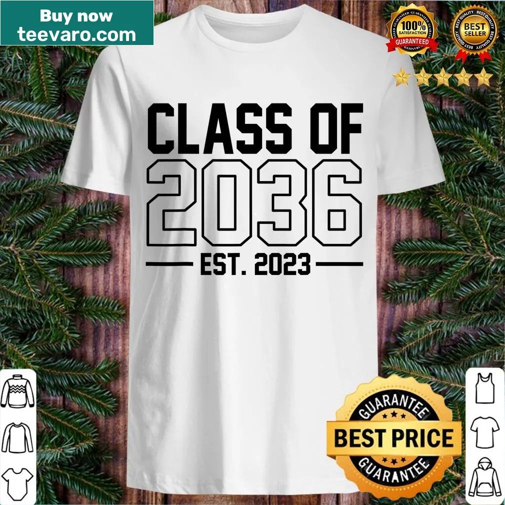 Kids t-shirt with 'Class Of 2036' and playful handprints design — on a men's t-shirt
