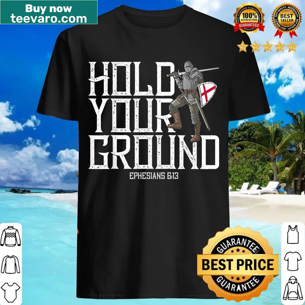 Faith-themed t-shirt featuring biblical text about the Armor of God — on a men's t-shirt