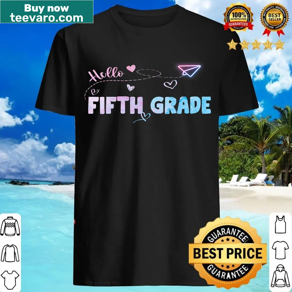 Hello Fifth Grade Teacher T-shirt for back-to-school — on a men's t-shirt