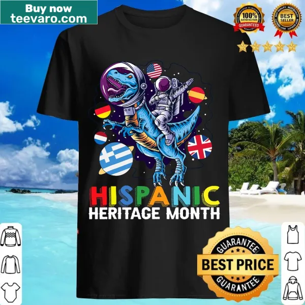 Playful T-Rex graphic T-shirt for kids celebrating heritage