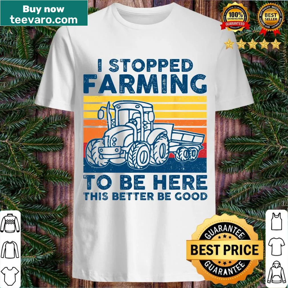 Vintage funny T-shirt about farming and events — on a men's t-shirt