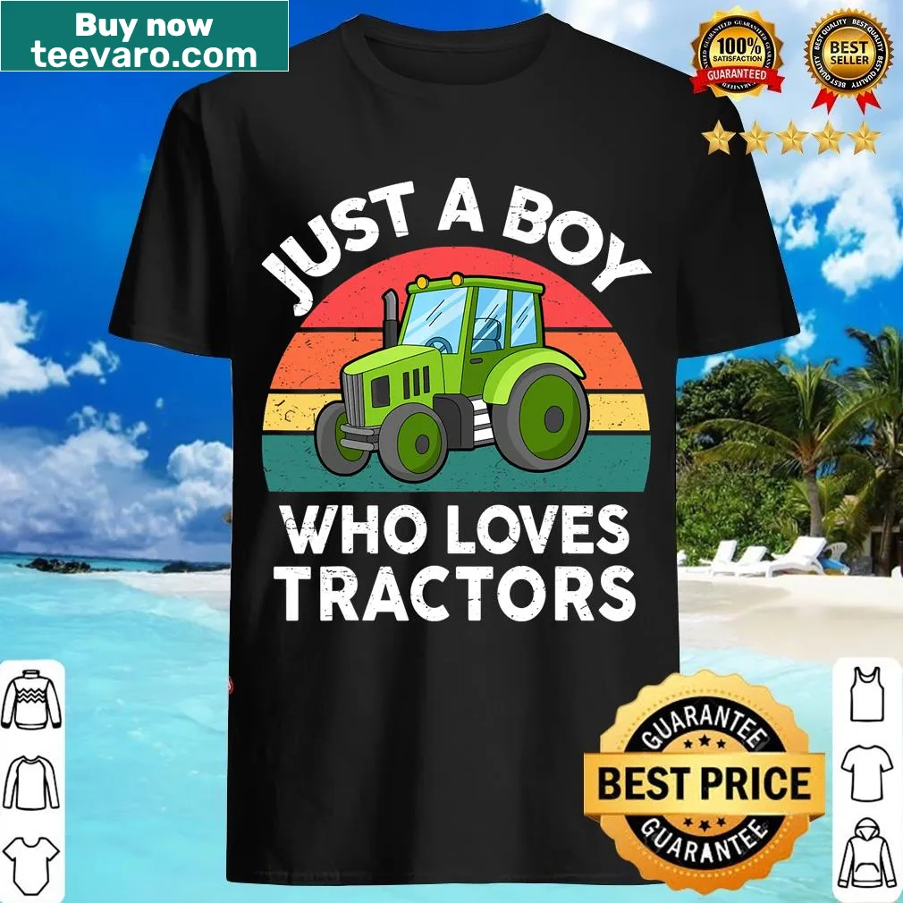 Toddler T-shirt with tractor graphic and text about loving tractors — on a men's t-shirt