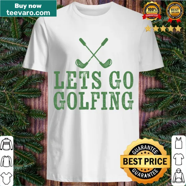 Grunge T-shirt with a green design reading 'Lets Go Golfing'
