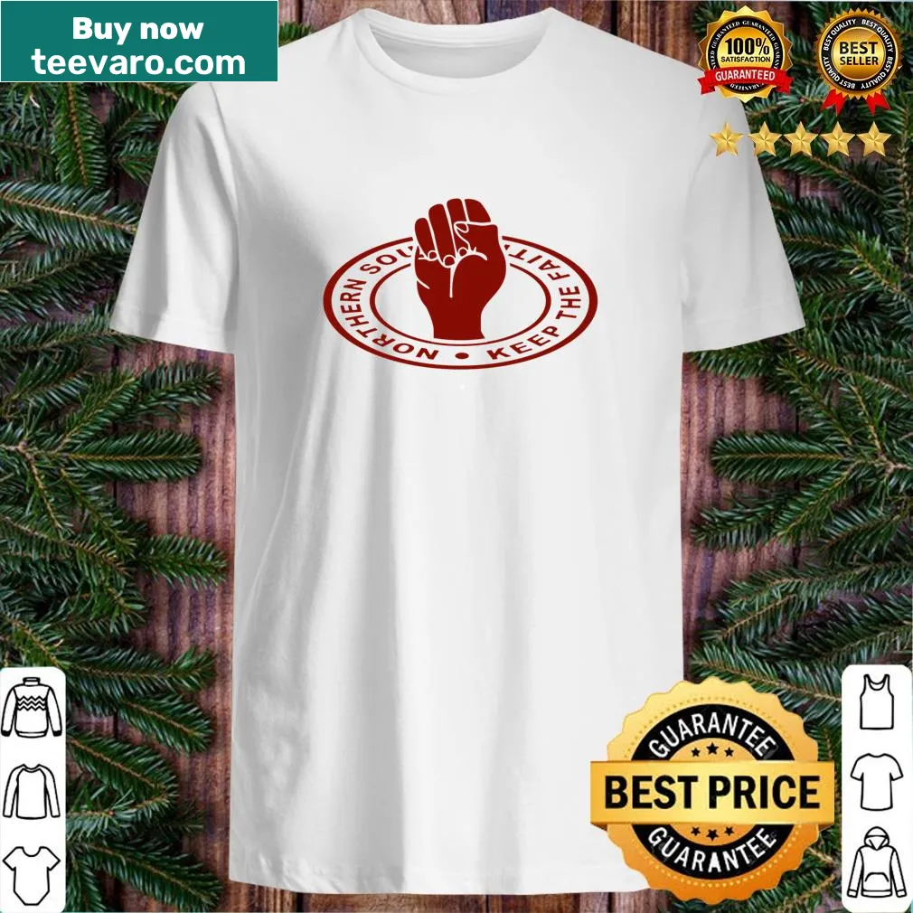 Inspirational T-shirt with Keep The Faith message — on a men's t-shirt